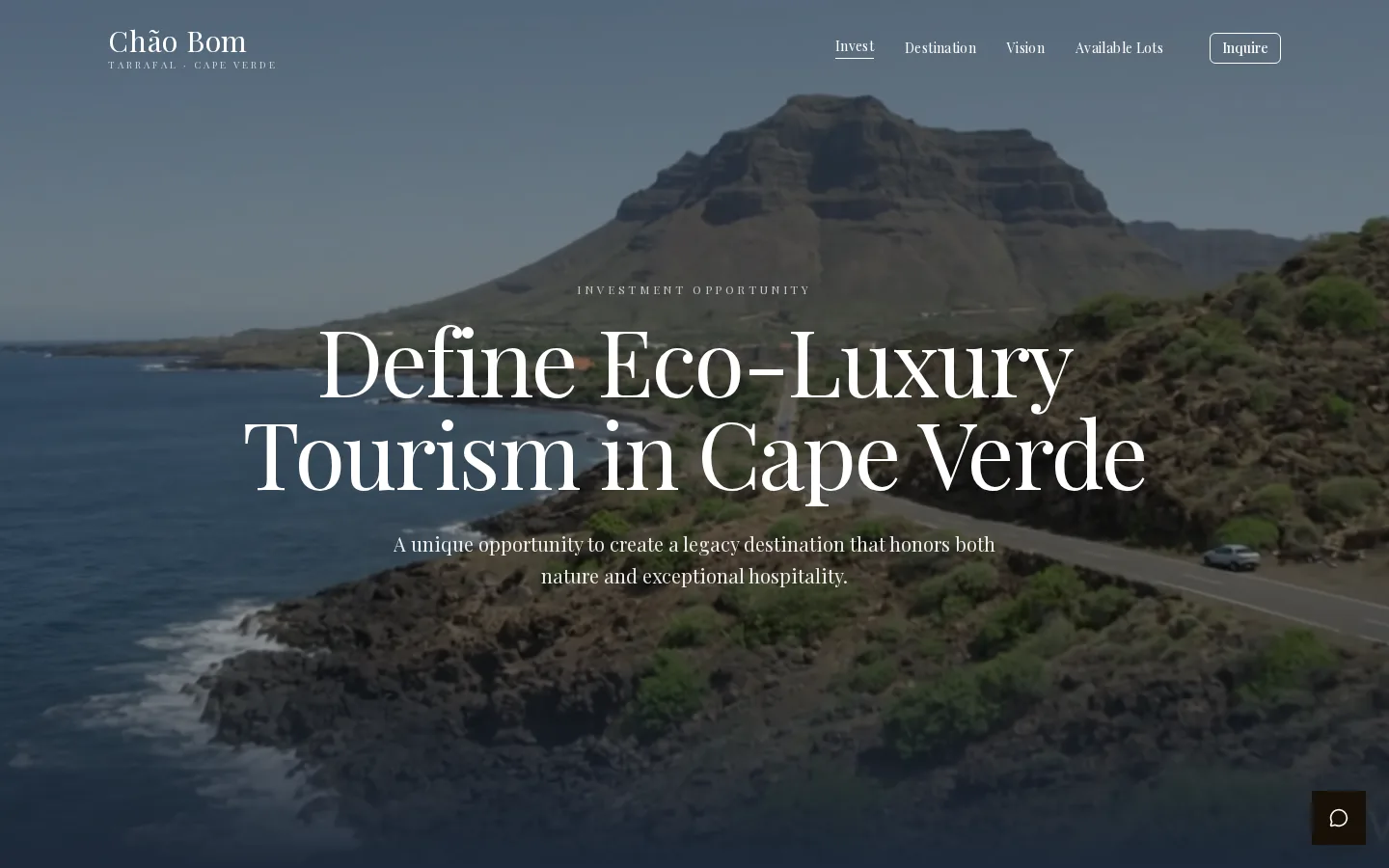 Chão Bom · Cape Verde website hero screenshot