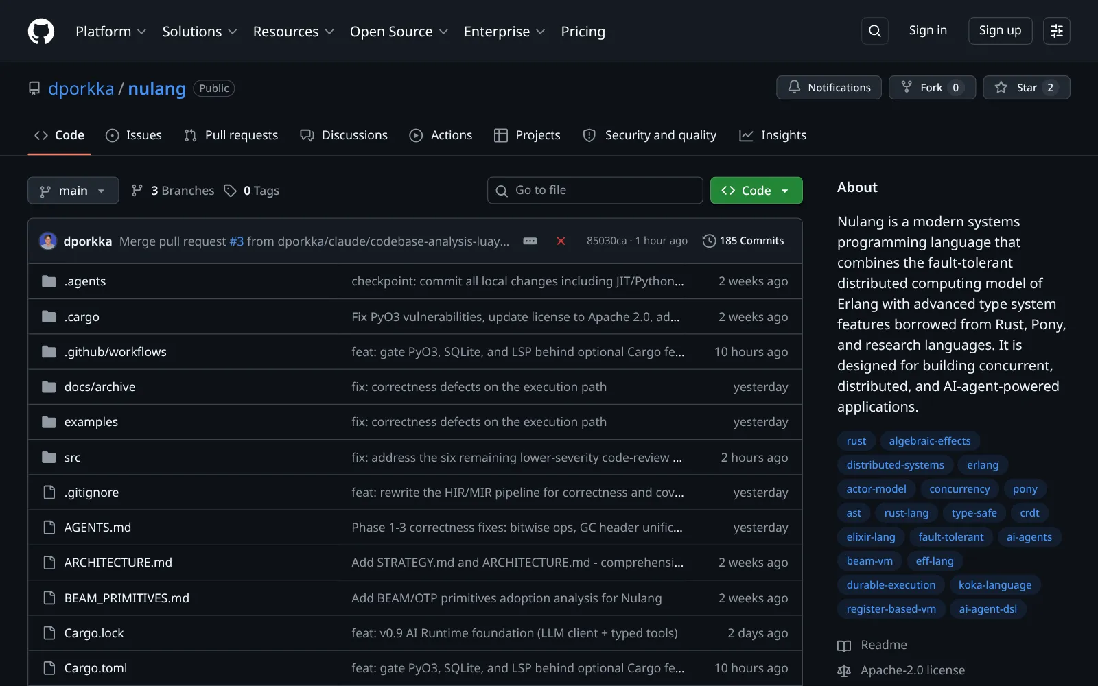 Nulang website hero screenshot